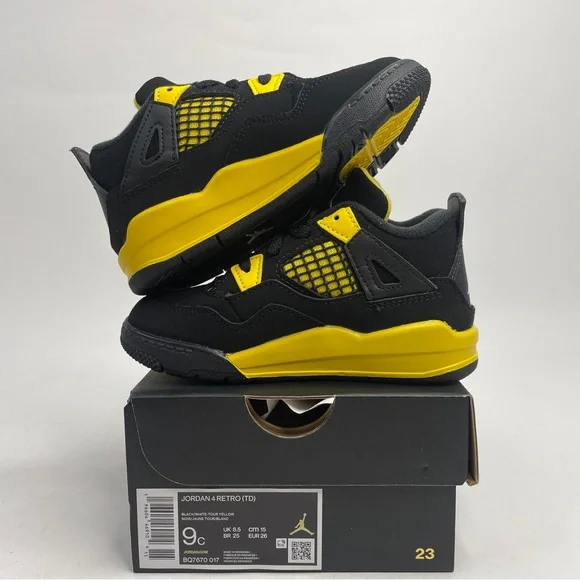 Nike Air Jordan 4 Retro TD “Thunder/Tour Yellow” 2023 - Picture 3 of 4